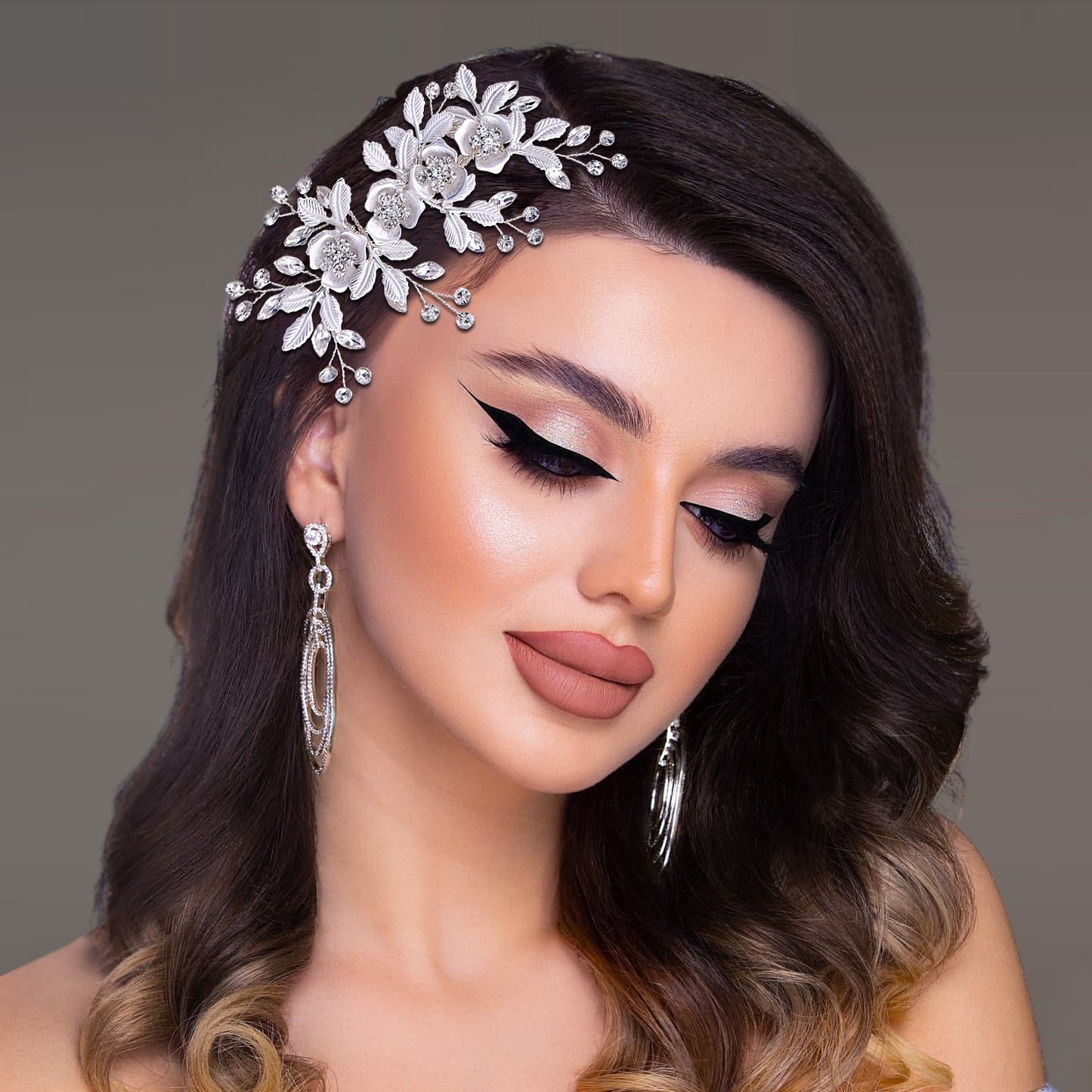 Silver Rhinestone Bridal Hair Comb Wedding Accessory - Bridella BHP343-S