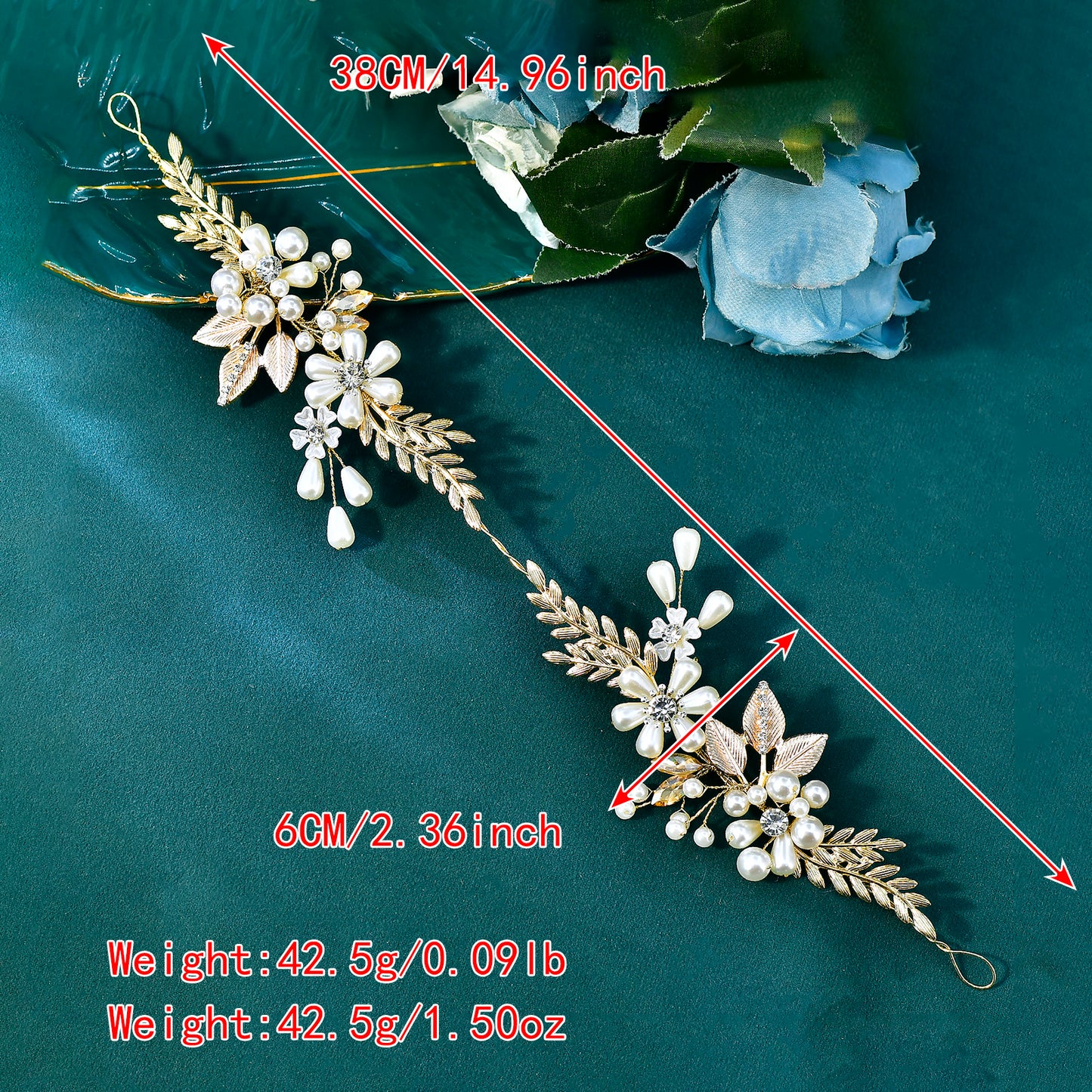 Forest-Style Floral and Pearl Headband- Bridella BHP974