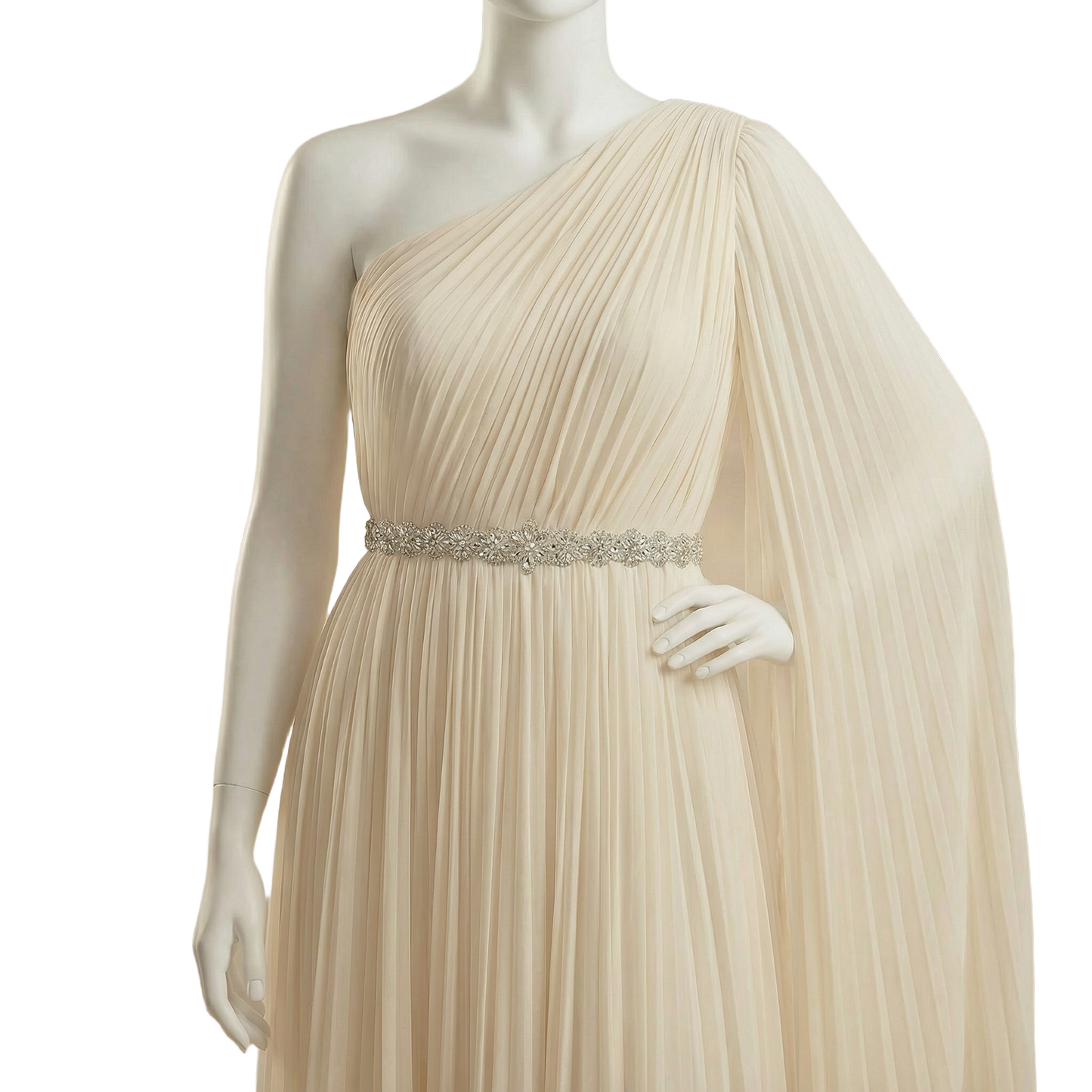 Ivory Rhinestone Belt -Bridella BS21