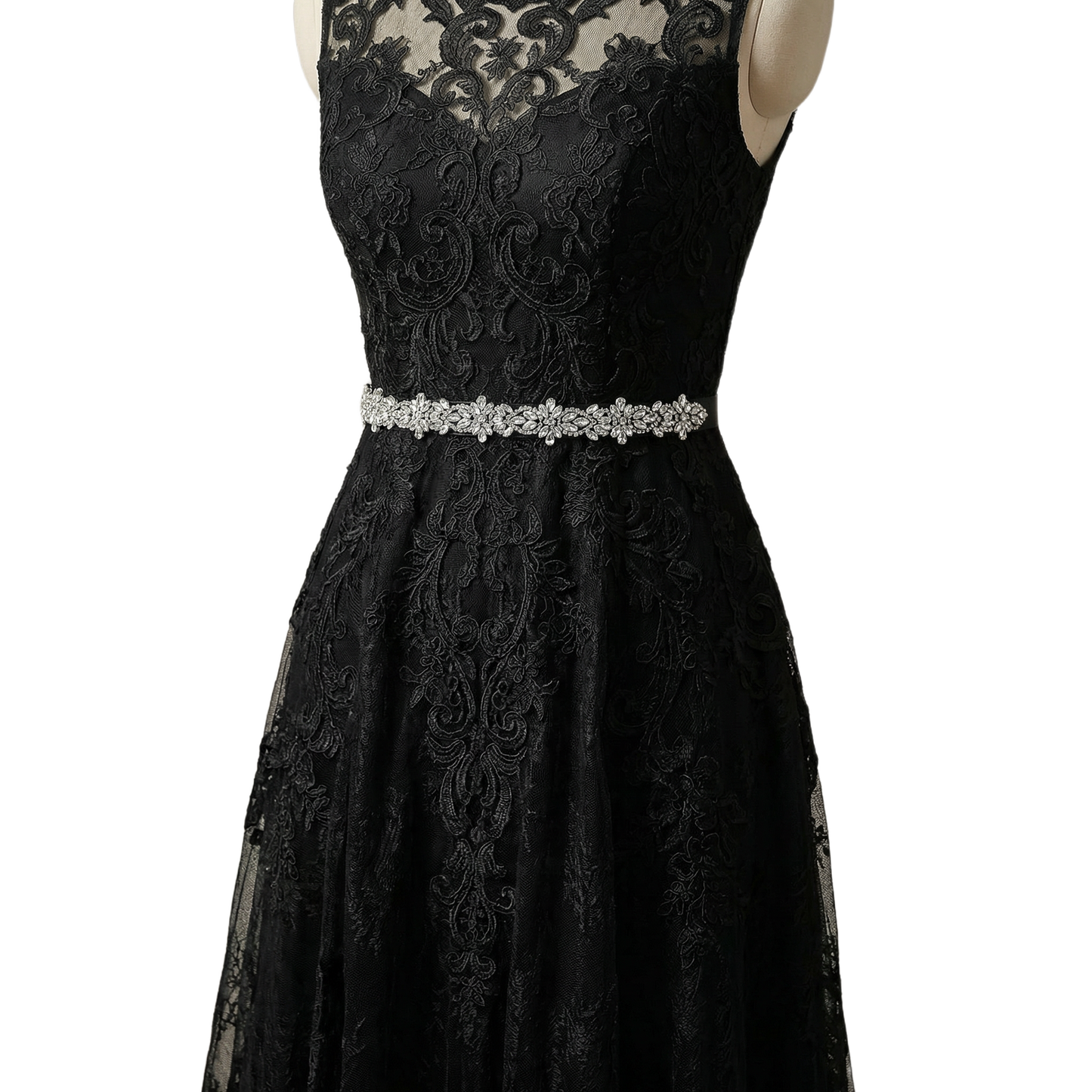 Black Rhinestone Bridal Belt – Bridella BS429