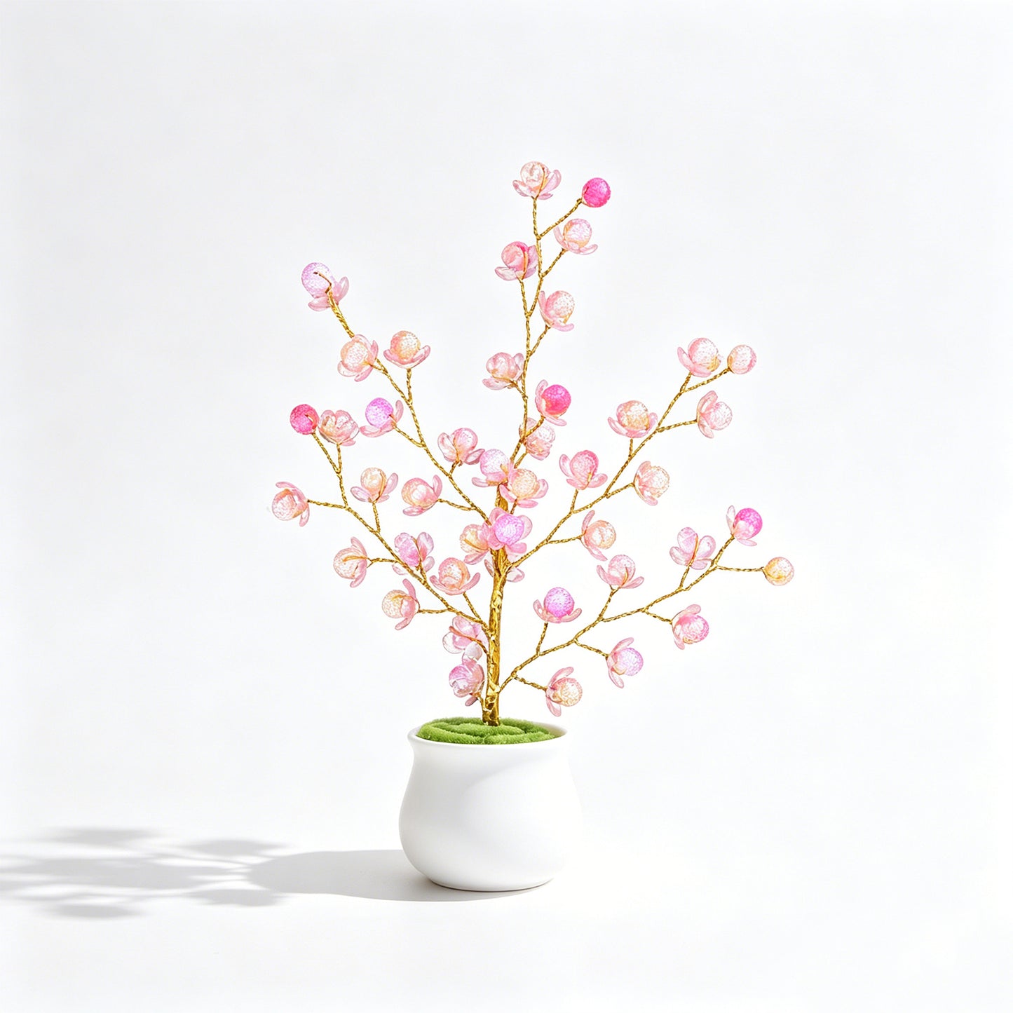Handmade Pink Crystal Bud Tree L31