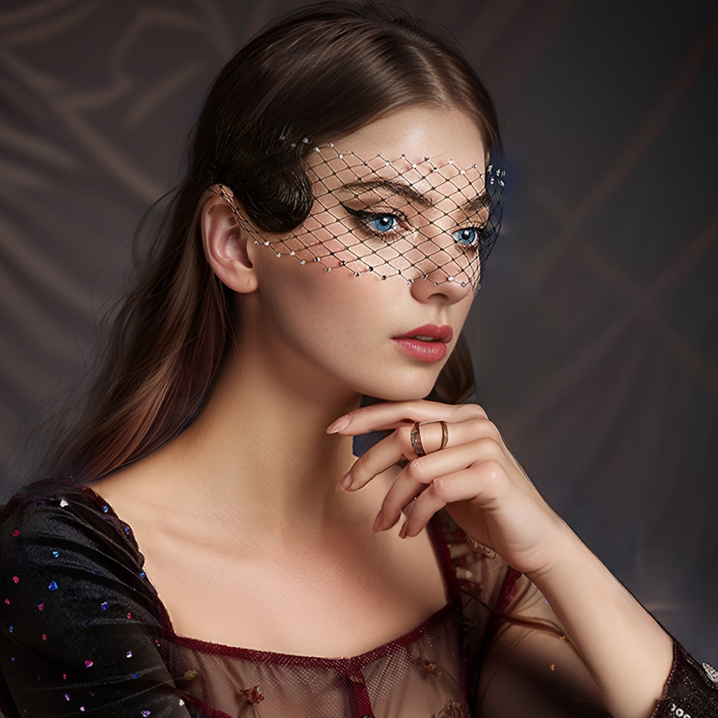 Sparkling Birdcage Bridal Veil Diamond Wedding Veil - Bridella BMA17-W