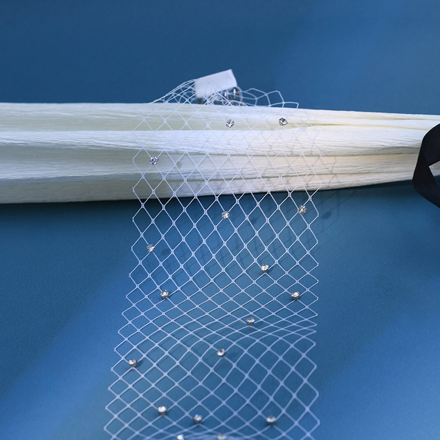 Rhinestone Birdcage Bridal Veil Wedding Headband Veil - Bridella BMA18
