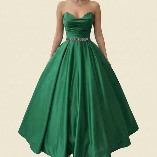 Emerald Rhinestone Pearl Bridal Belt Bridella BS208KL