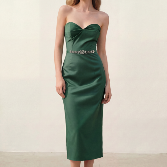 Green Rhinestone Bridal Belt Sash for Wedding - Bridella BS57KL