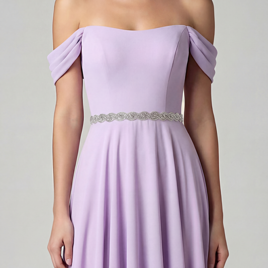 Purple Crystal Rhinestone Wedding Dress Belt Bridal Sash BS62 Bridella