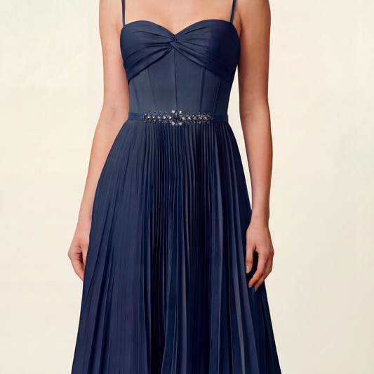 Navy Rhinestone Bridal Belt Wedding Sash – Bridella BS69ML