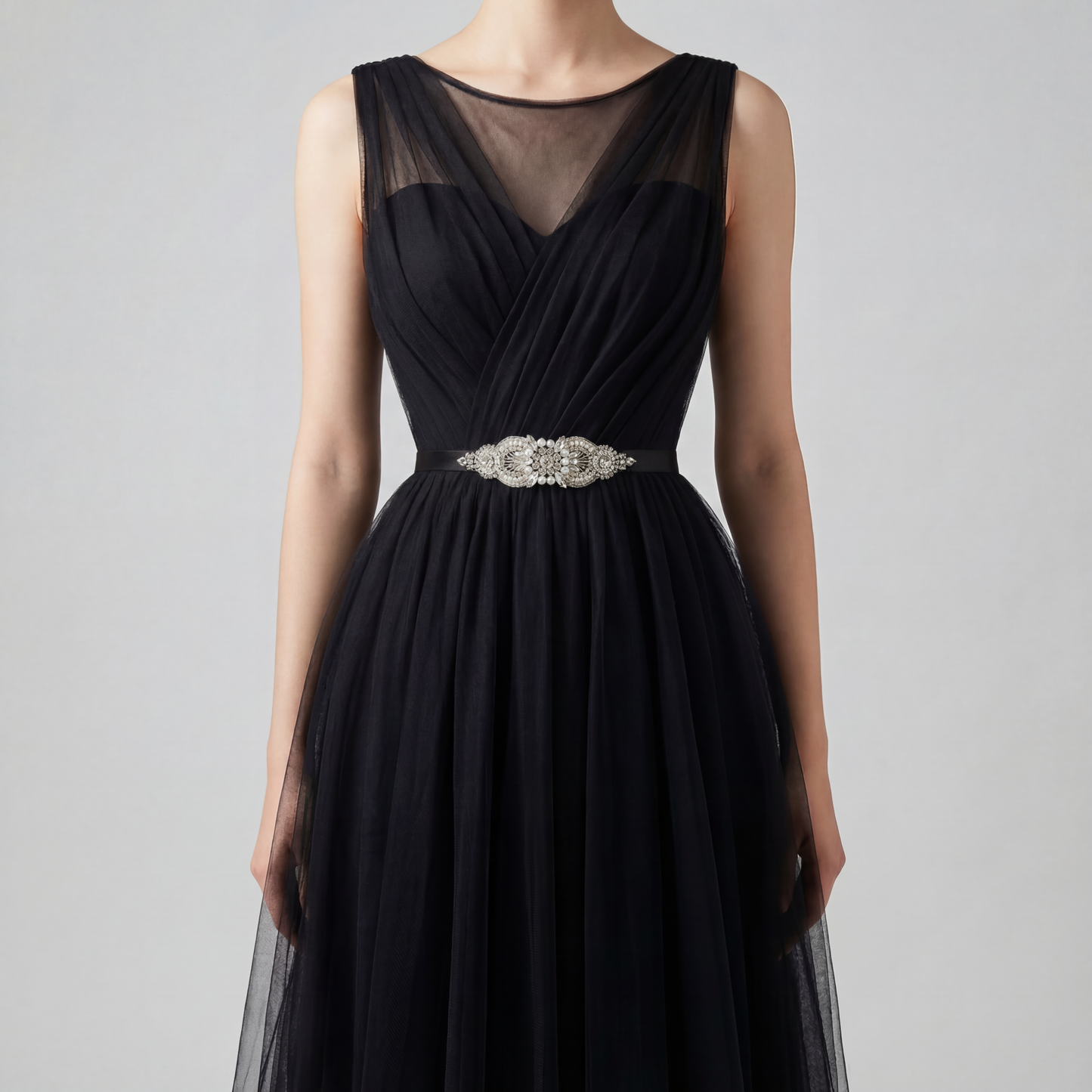 Black Rhinestone Bridal Belt Wedding Sash – Bridella BS159-B