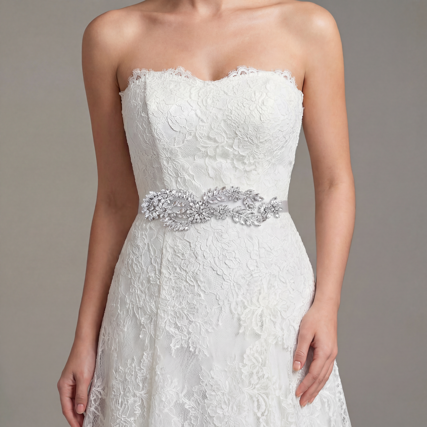 Silver Rhinestone Bridal Belt Wedding Sash – Bridella BS231-S