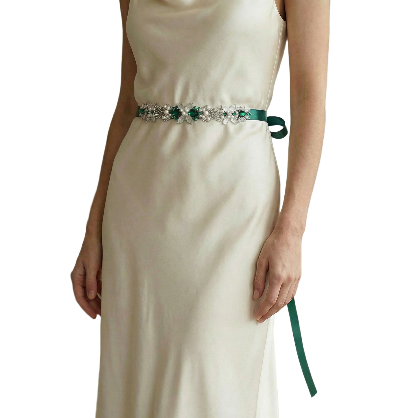 Green Rhinestone Bridal Belt Wedding Sash – Bridella BS65KL