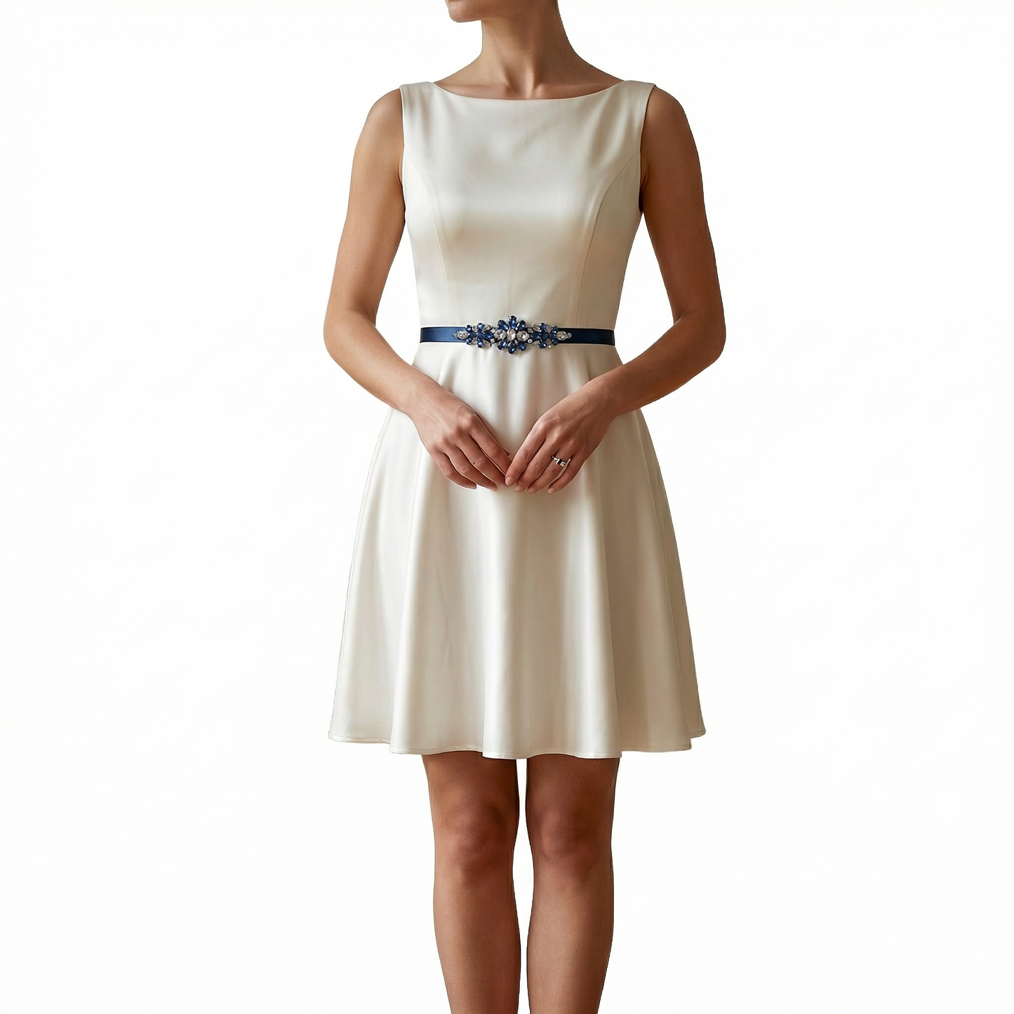 Navy Rhinestone Bridal Belt Wedding Sash – Bridella BS45ML