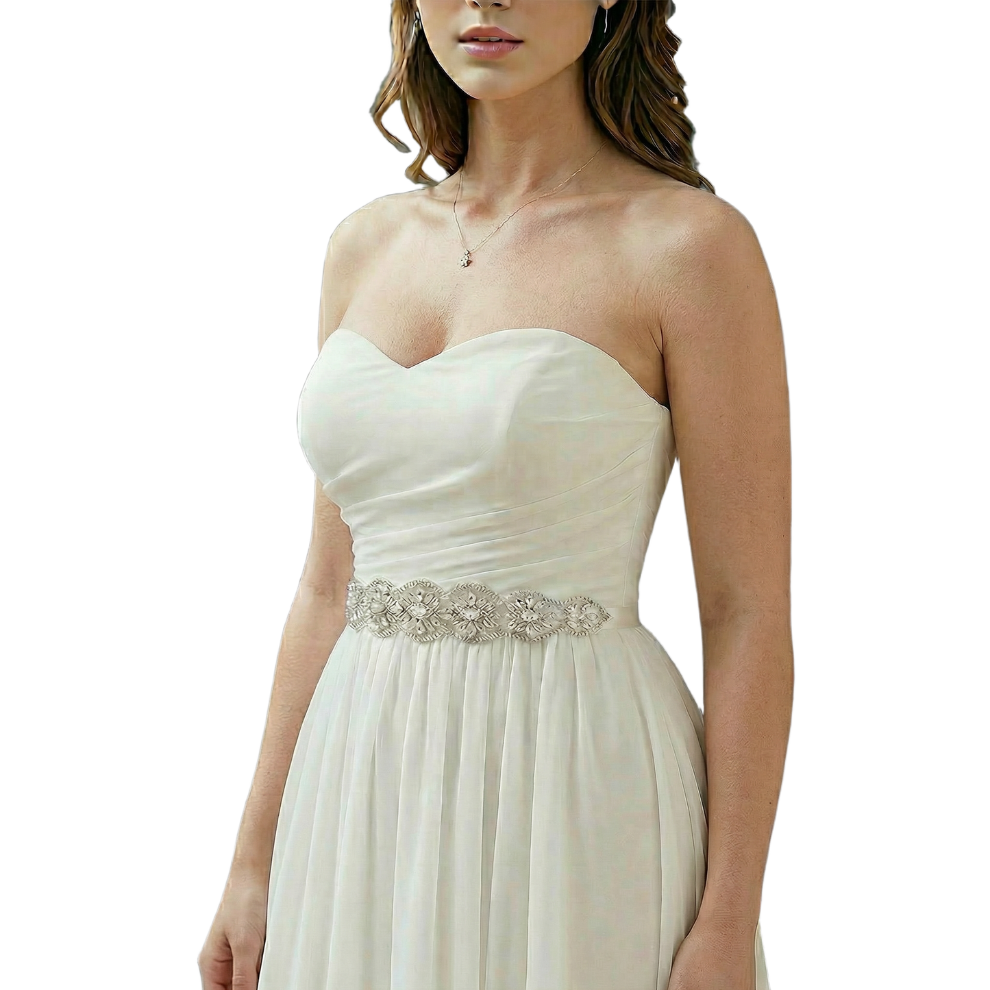 Off White Rhinestone Bridal Belt Wedding Sash – Bridella BS239