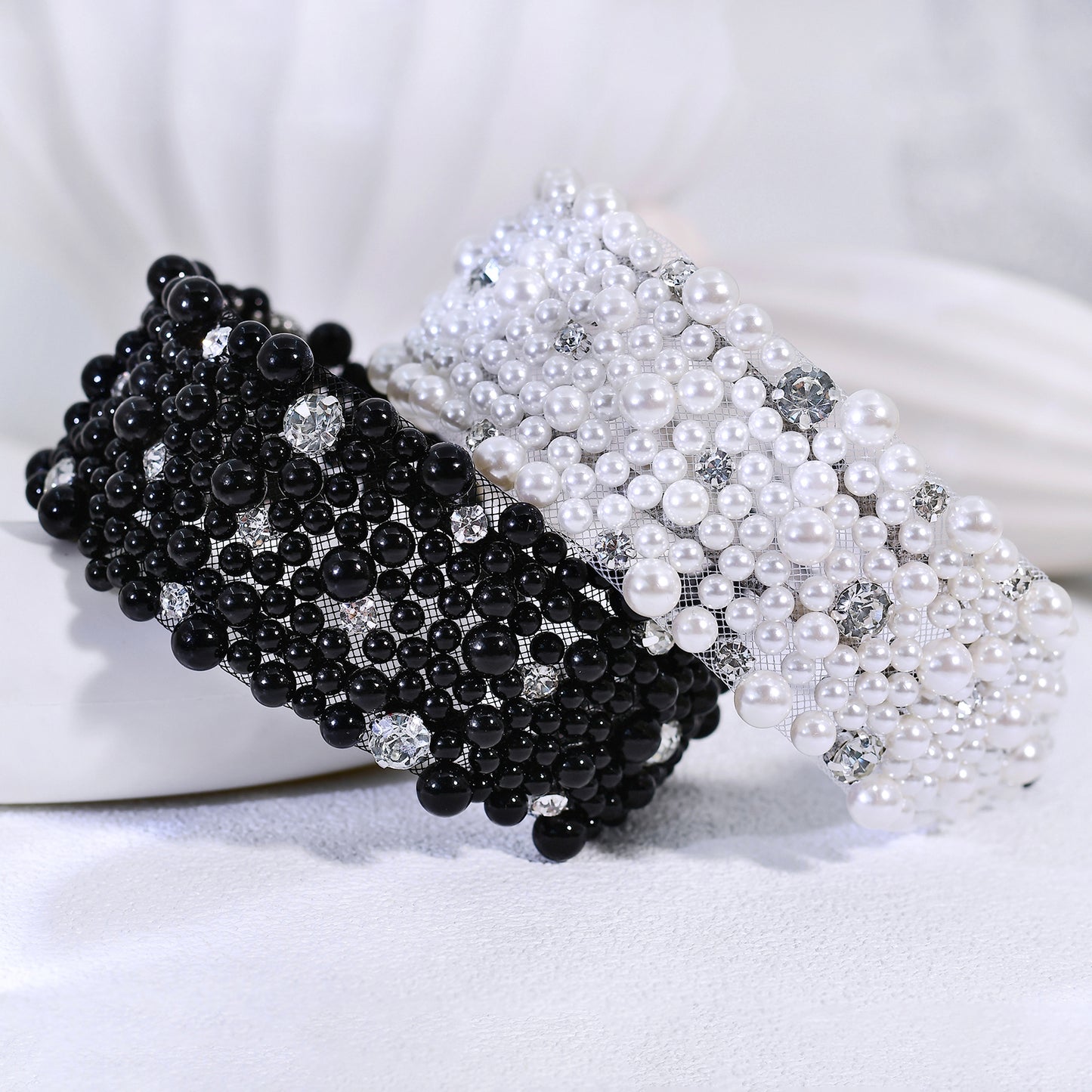 Retro Pearl Rhinestone Bridal Headband Party Hair Accessories - Bridella BYXA210