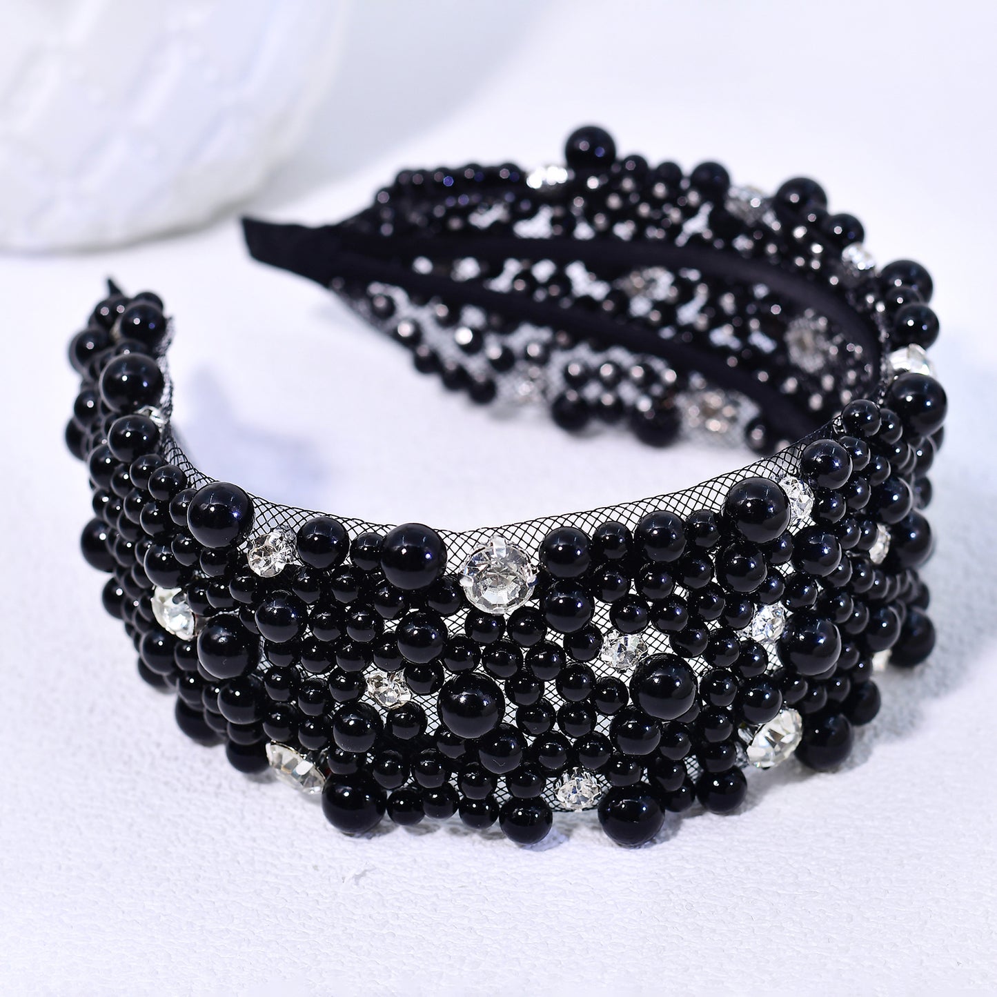 Retro Pearl Rhinestone Bridal Headband Party Hair Accessories - Bridella BYXA210