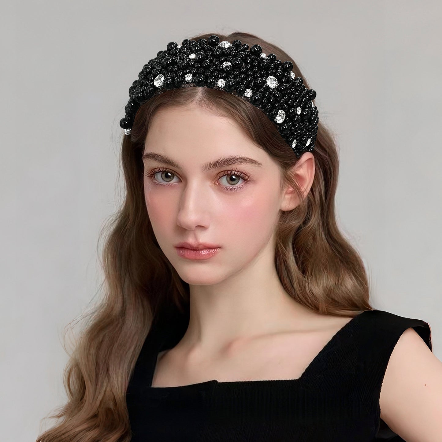 Retro Pearl Rhinestone Bridal Headband Party Hair Accessories - Bridella BYXA210