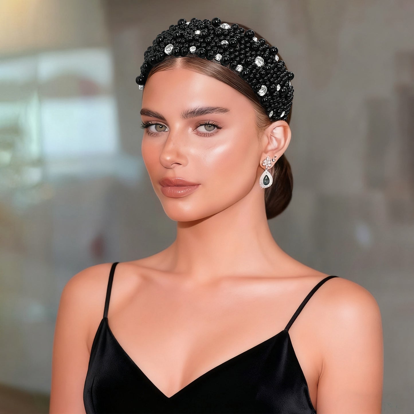 Retro Pearl Rhinestone Bridal Headband Party Hair Accessories - Bridella BYXA210