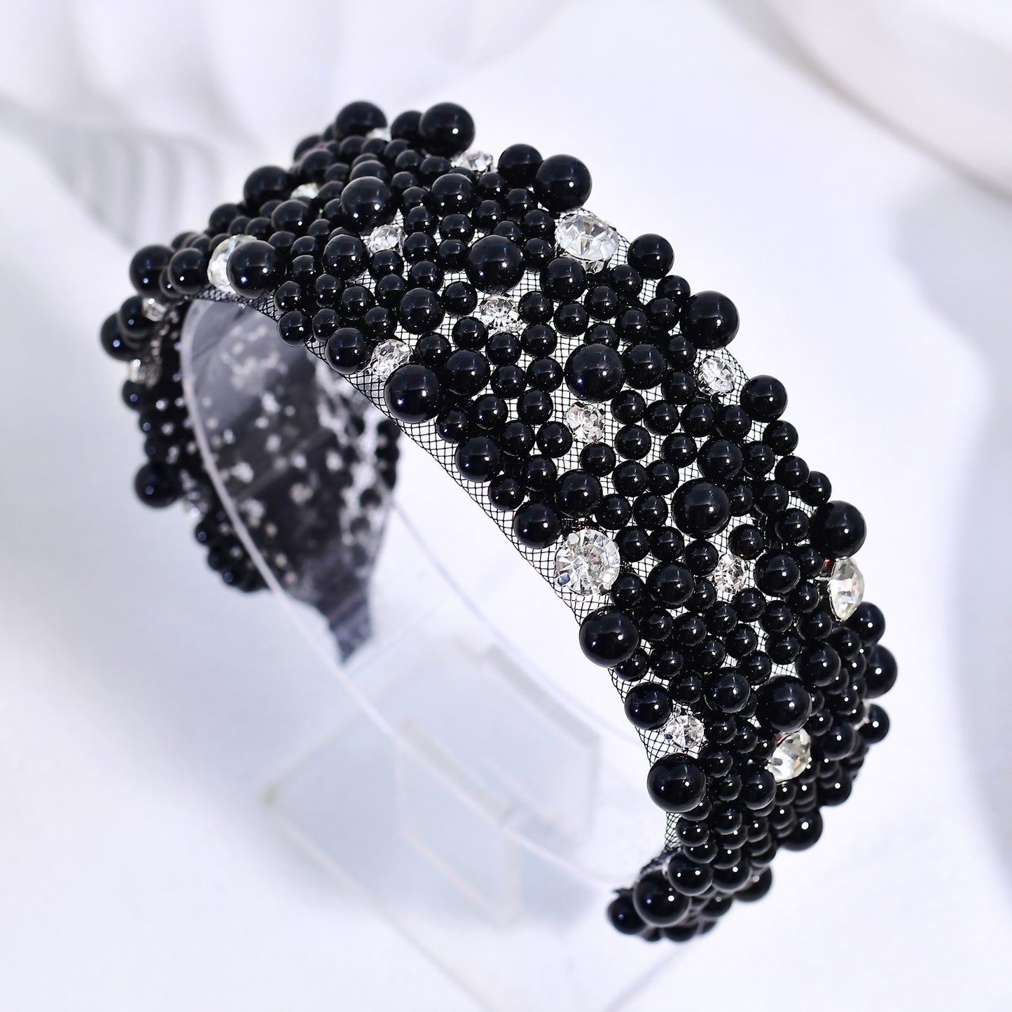 Retro Pearl Rhinestone Bridal Headband Party Hair Accessories - Bridella BYXA210
