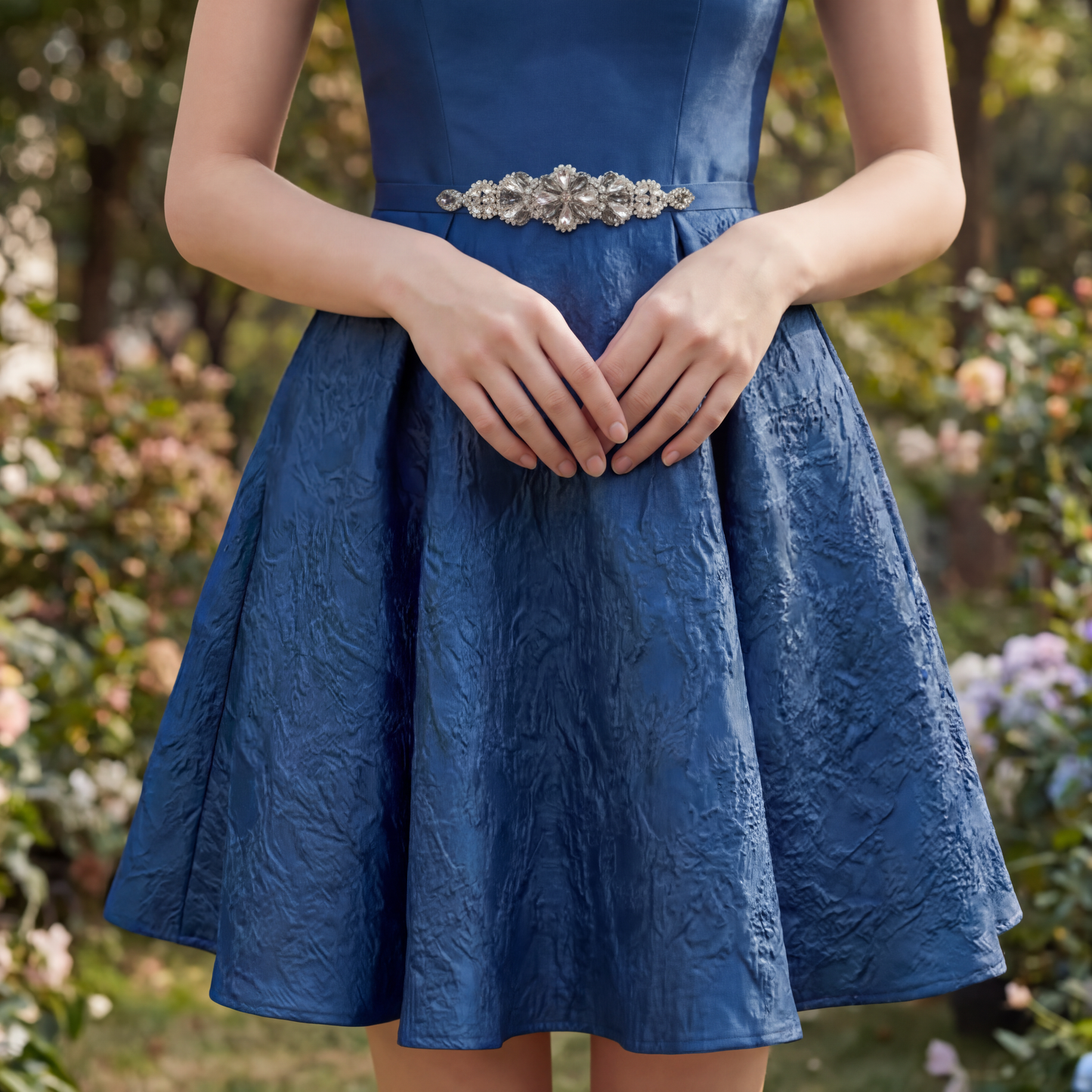 Grey Rhinestone Belt - Bridella BS464H