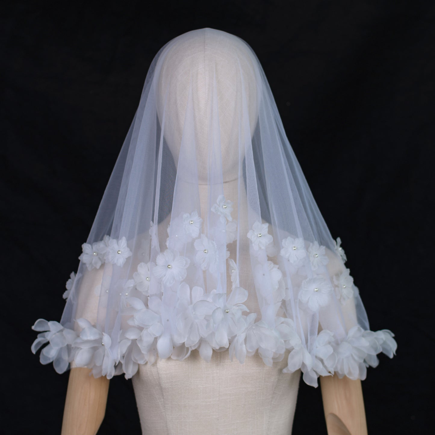 Ivory Mesh Bridal Veil One Layer for Wedding - Bridella V230-I