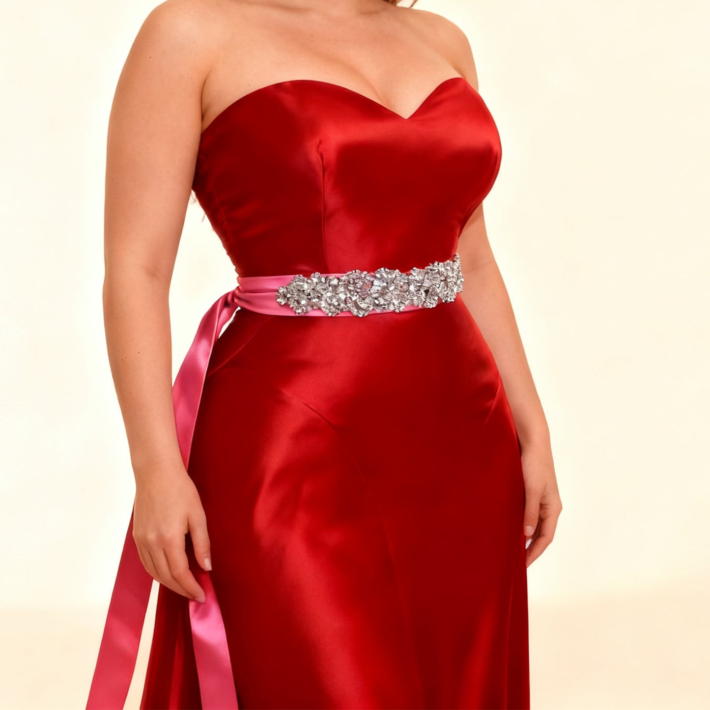 Bridella BS120 Red Rhinestone Belt