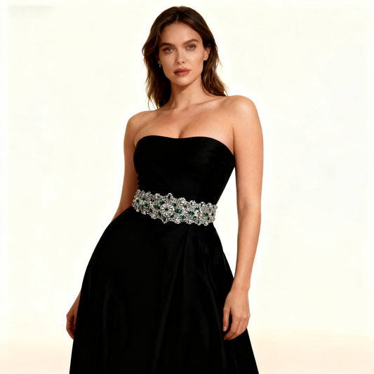 Bridella BS233LKL Green Rhinestone Belt