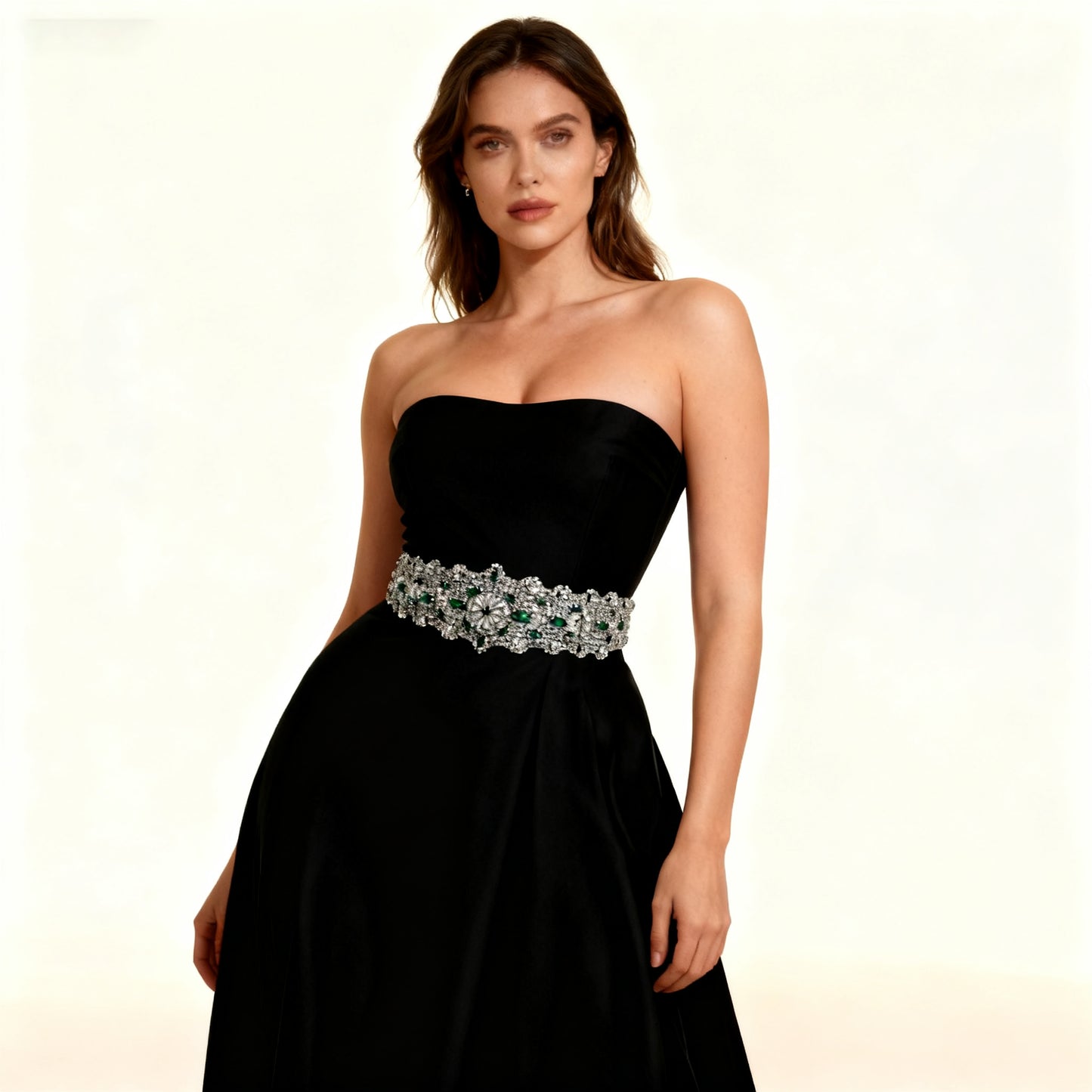 Bridella BS233LKL Green Rhinestone Belt