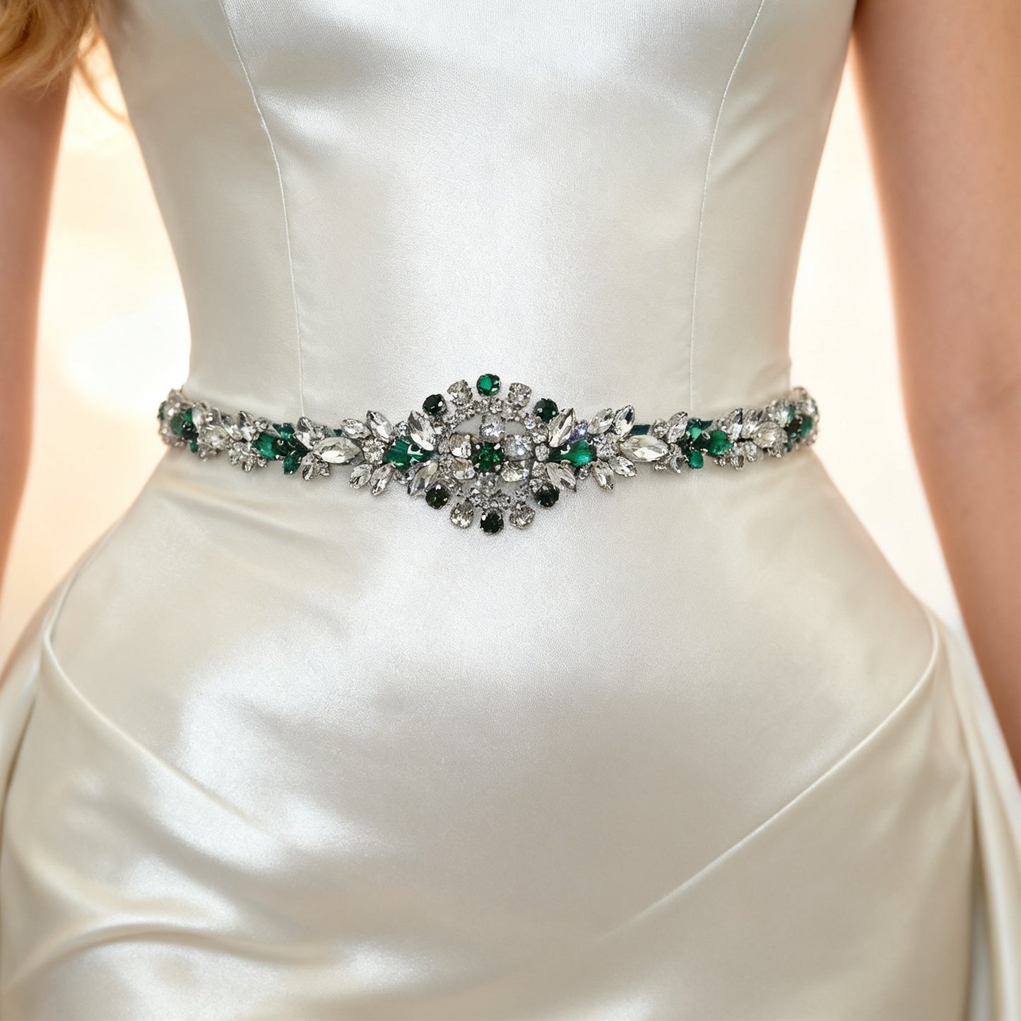 Bridella BS124KL Ivory Rhinestone Belt