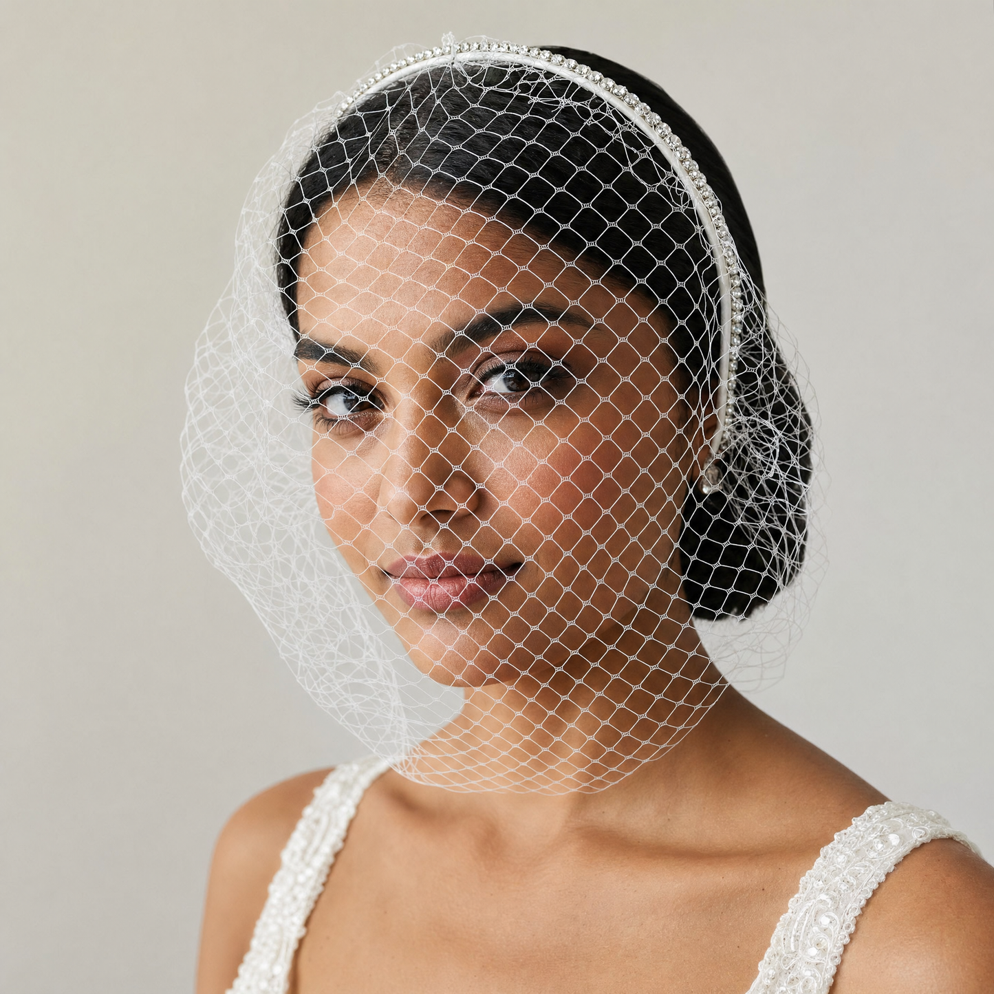 Vintage Birdcage Bridal Veil Wedding Headband Veil - Bridella BMA49-W