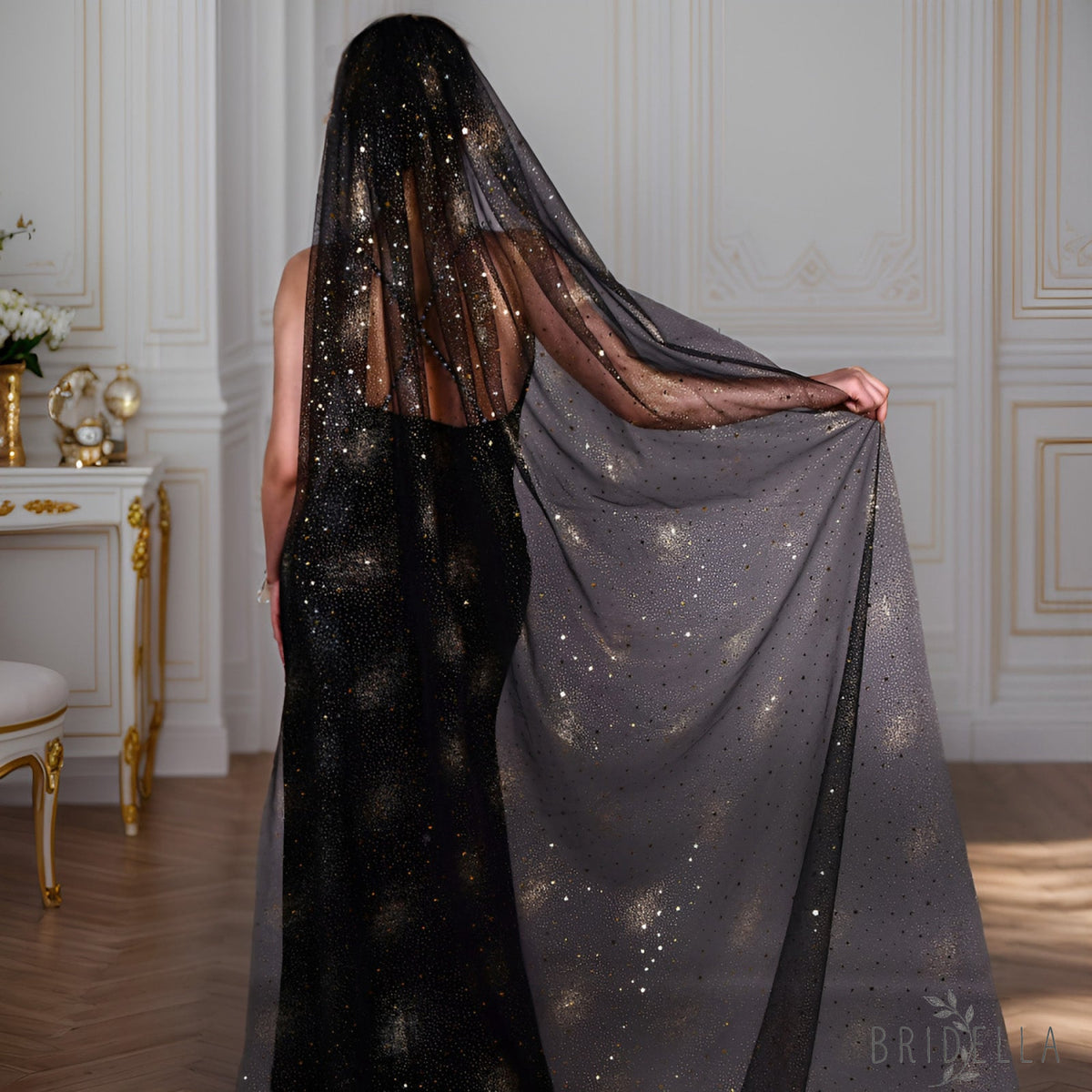 V220-Y3 black mesh veil