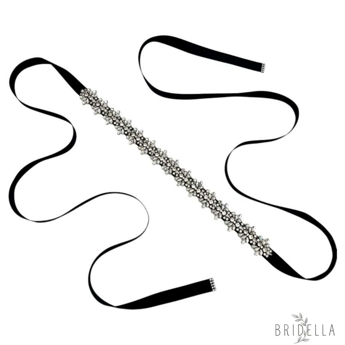 BS269 black rhinestone belt