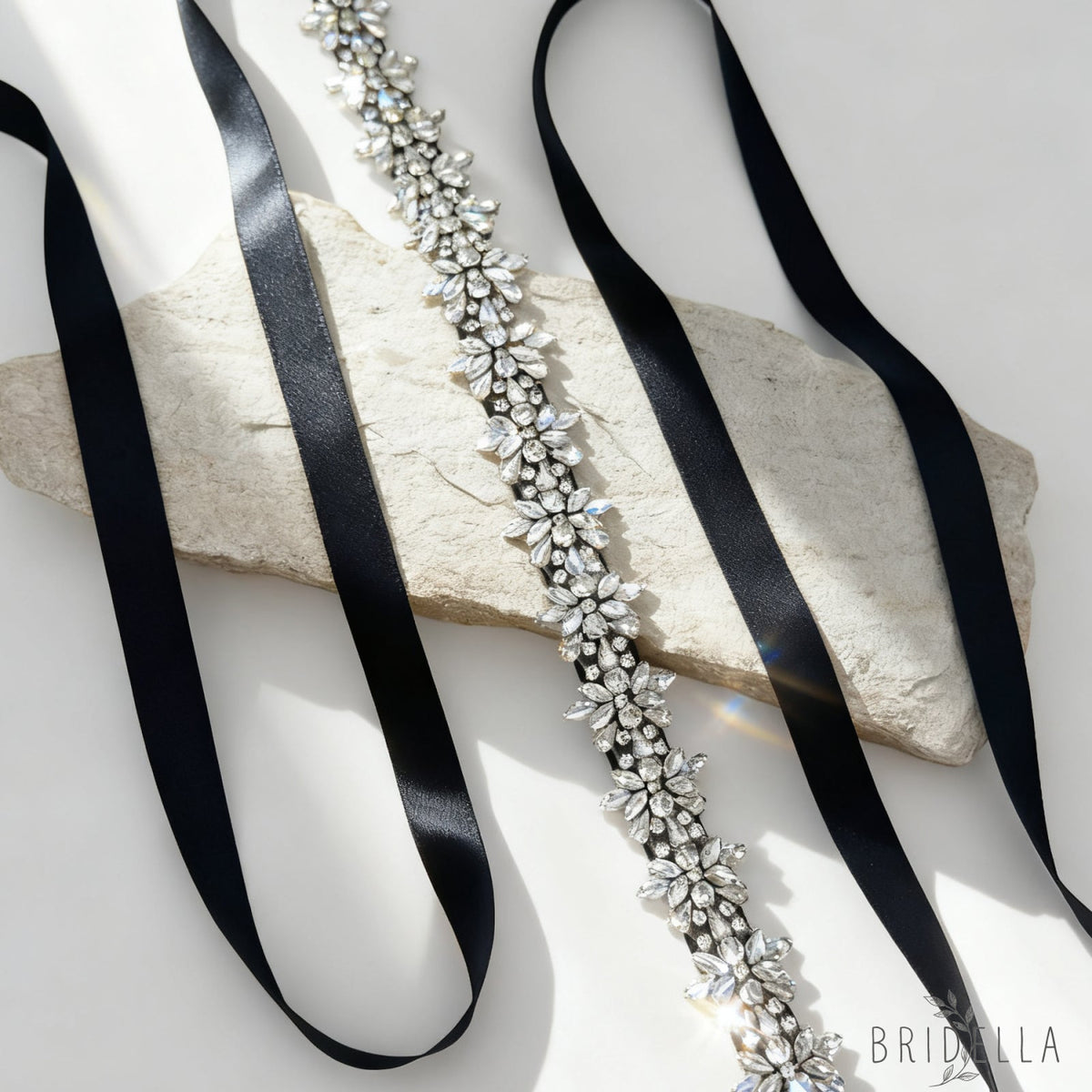 BS269 black rhinestone belt