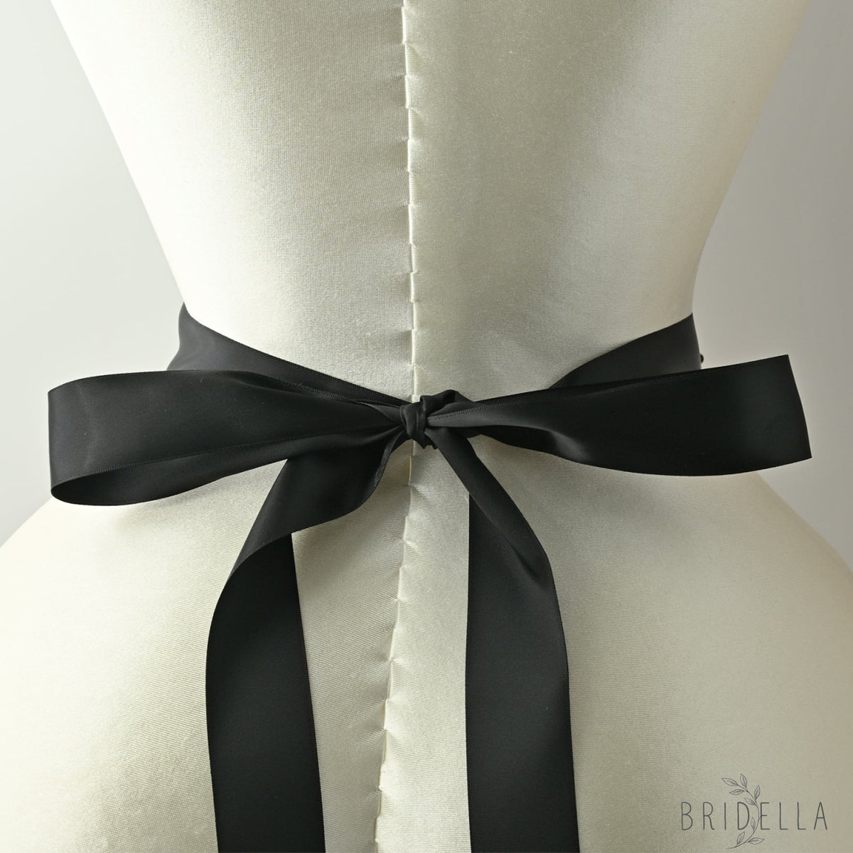 Black Rhinestone Bridal Belt - Black Ribbon - Blets