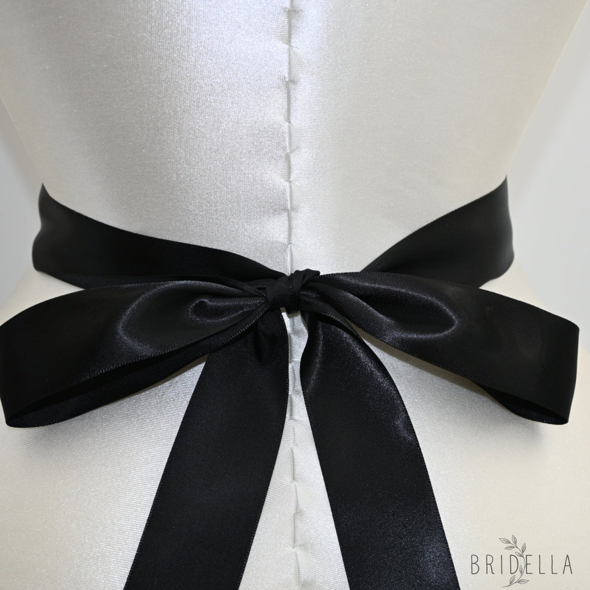 Black Rhinestone Pearl Bridal Belt Wedding Sash - Black Ribbon - Blets