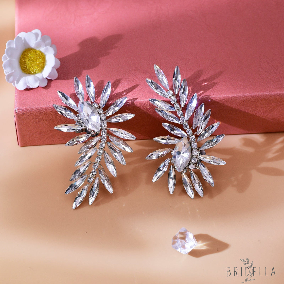 Bling Rhinestone Bridal Shoe Clips Wedding Heel Decoration - Bridella BHX57 - White
