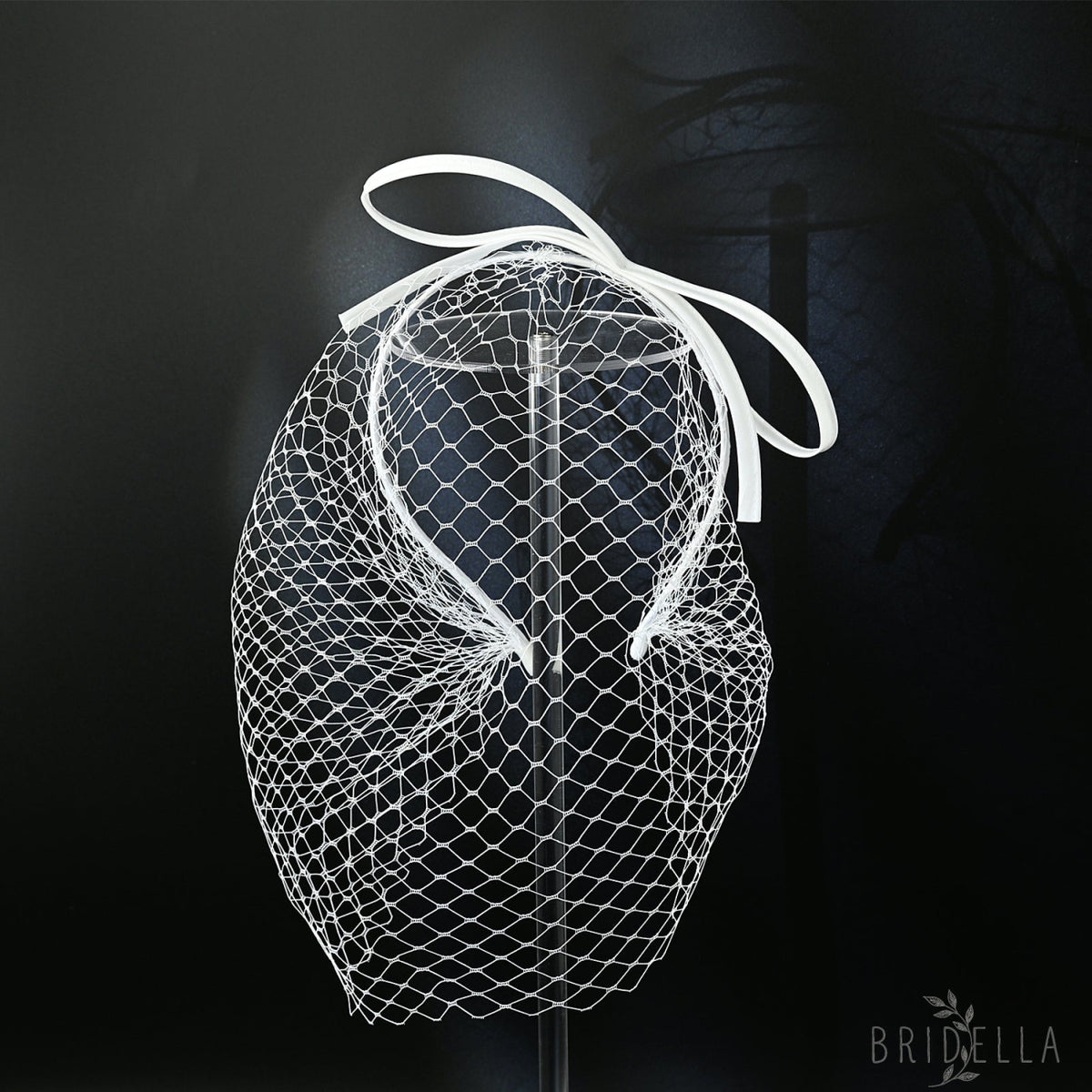 Bow Birdcage Bridal Veil Wedding Headband Veil - Bridella BMA23-W - IVONY