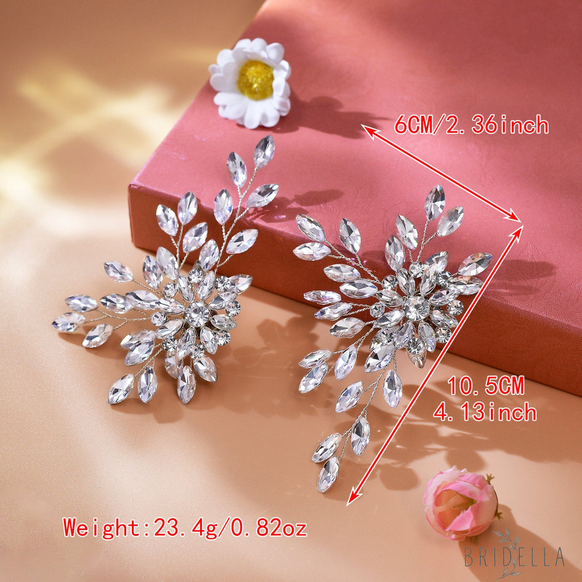 Bridal Rhinestone Shoe Clips Wedding Heel Side Decoration - Bridella BHX54 - White