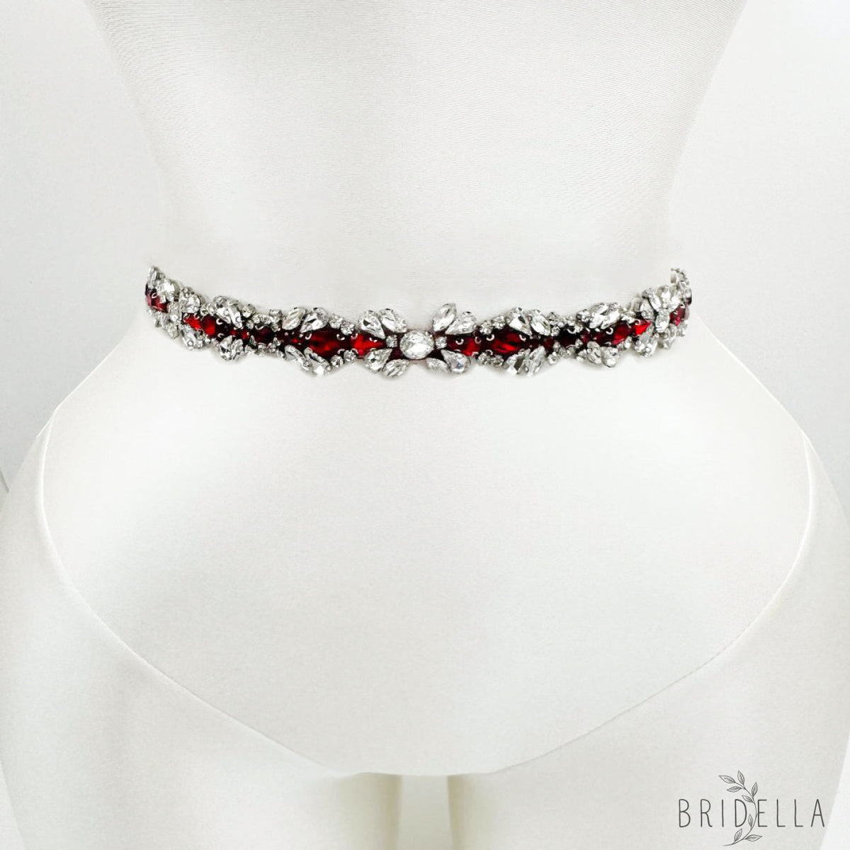 Burgundy Rhinestone Belt - Burgundy - Blets
