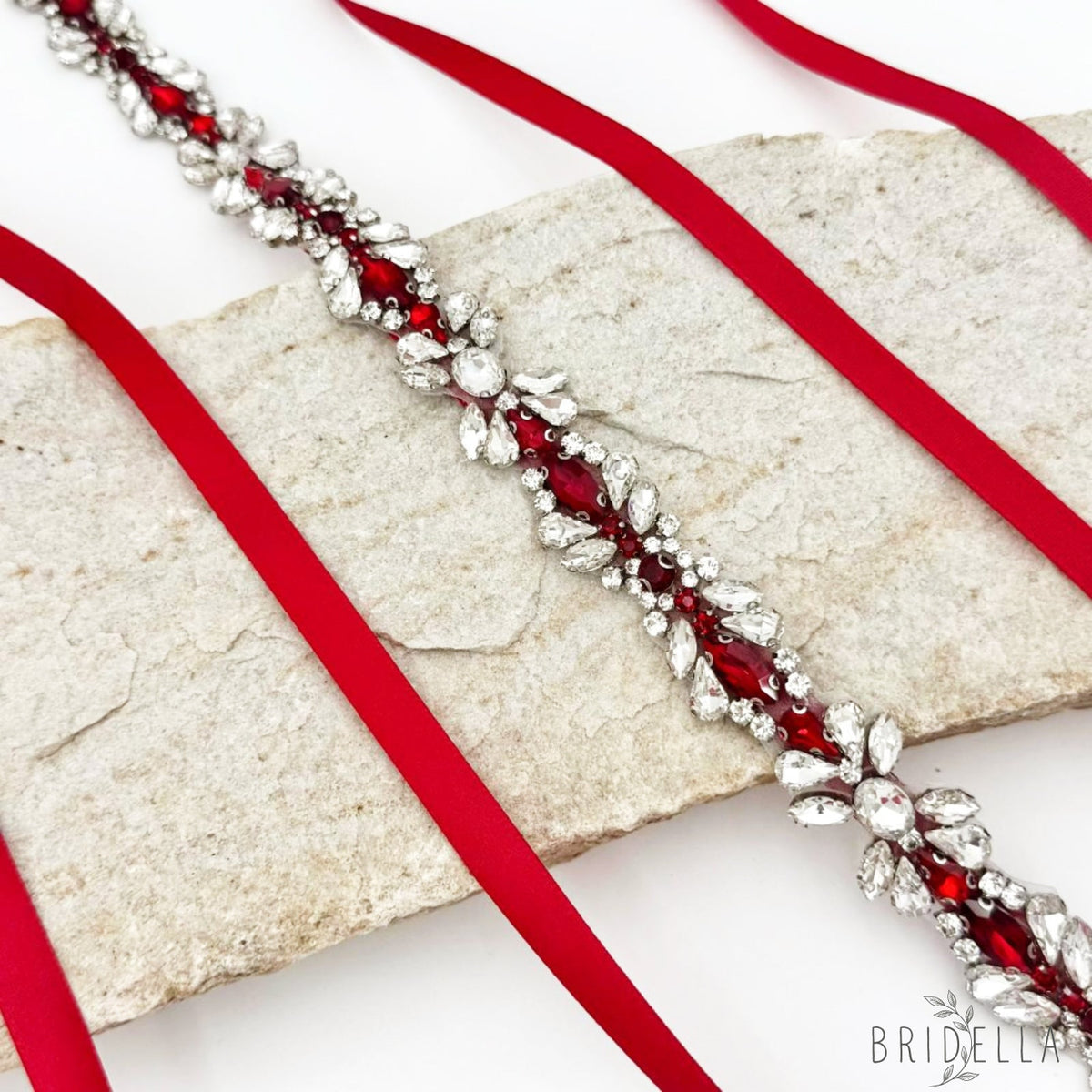 Burgundy Rhinestone Belt - Burgundy - Blets