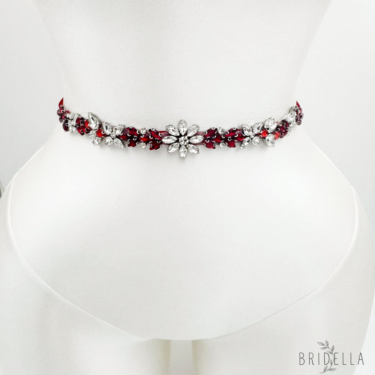 Burgundy Rhinestone Belt - Bridella BS174R - Burgundy - Blets