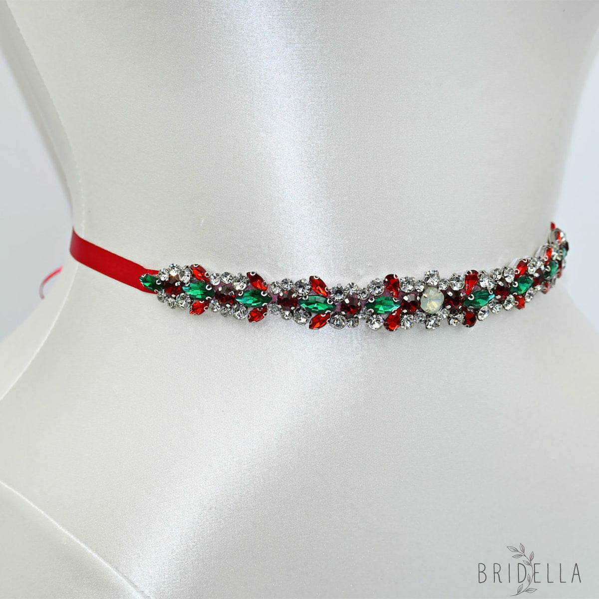 Burgundy Rhinestone Pearl Bridal Sash Wedding Dress Belt – Bridella BS113R - Burgundy - Belts