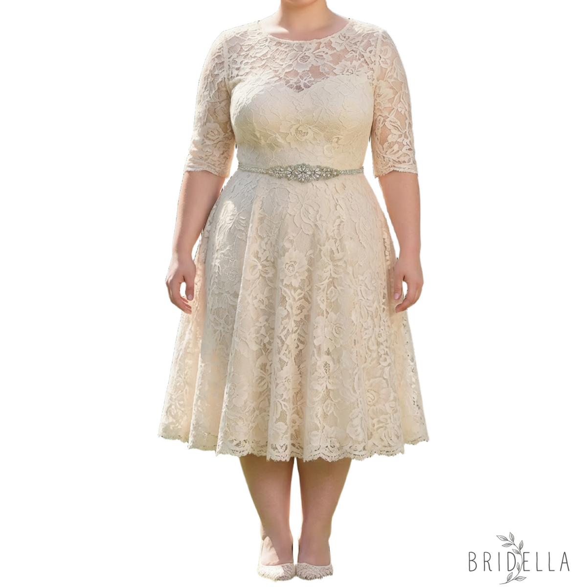 Champagne Rhinestone Bridal Dress Belt for Wedding - Bridella BS489G - Champagne - Belts