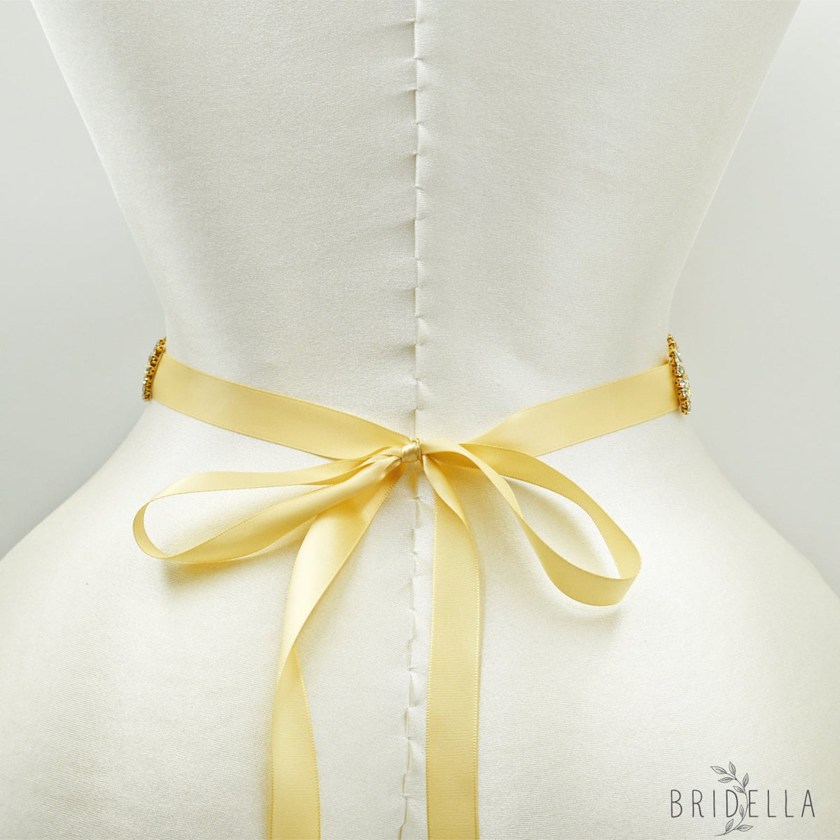 Champagne Rhinestone & Pearl Bridal Dress Belt for Wedding - Bridella BS161-G - Champagne - Belts