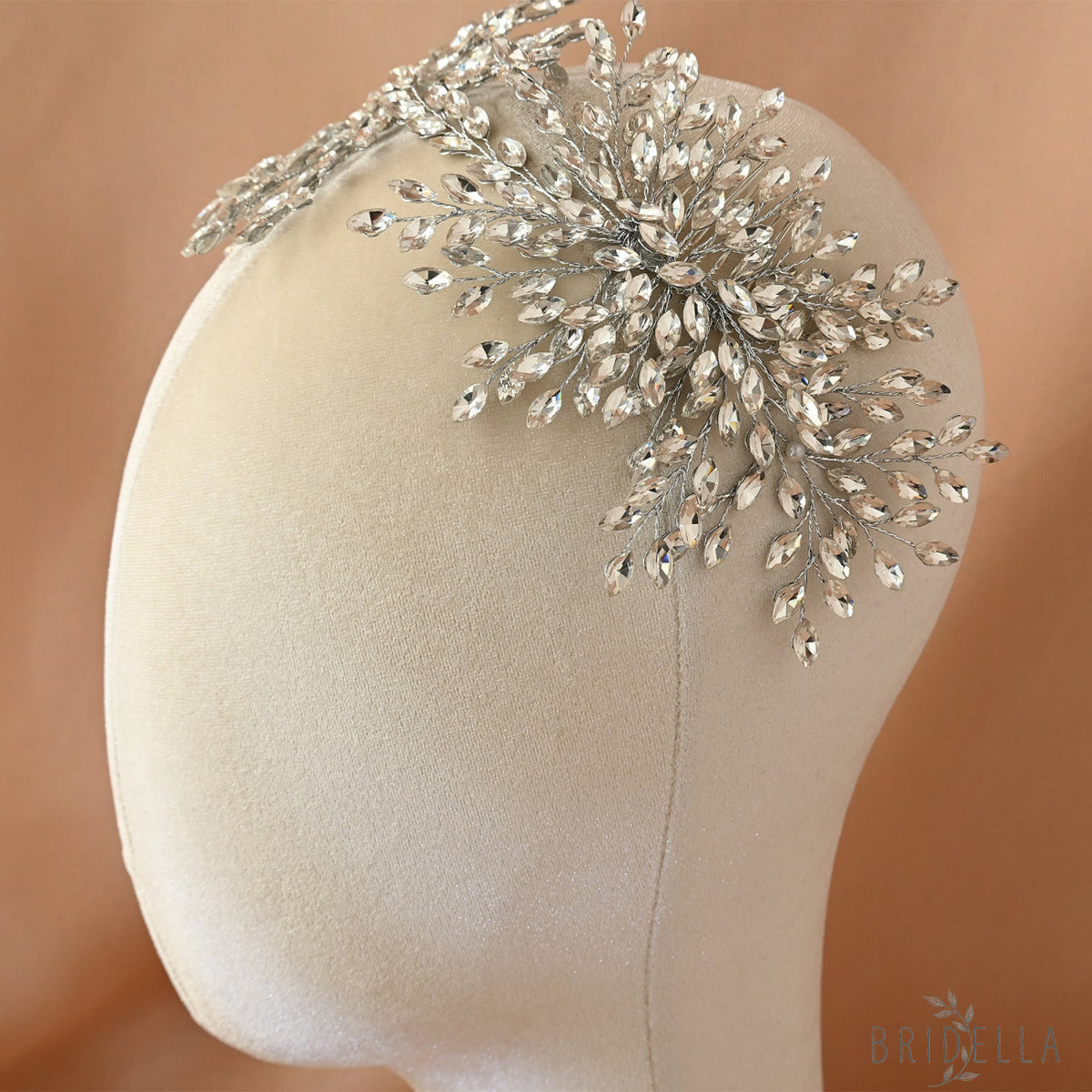 Crystal Bridal Hair Vine Wedding Headpiece Rhinestone Bride Side Hair Accessory Elegant Wedding Hairpiece - Silvery