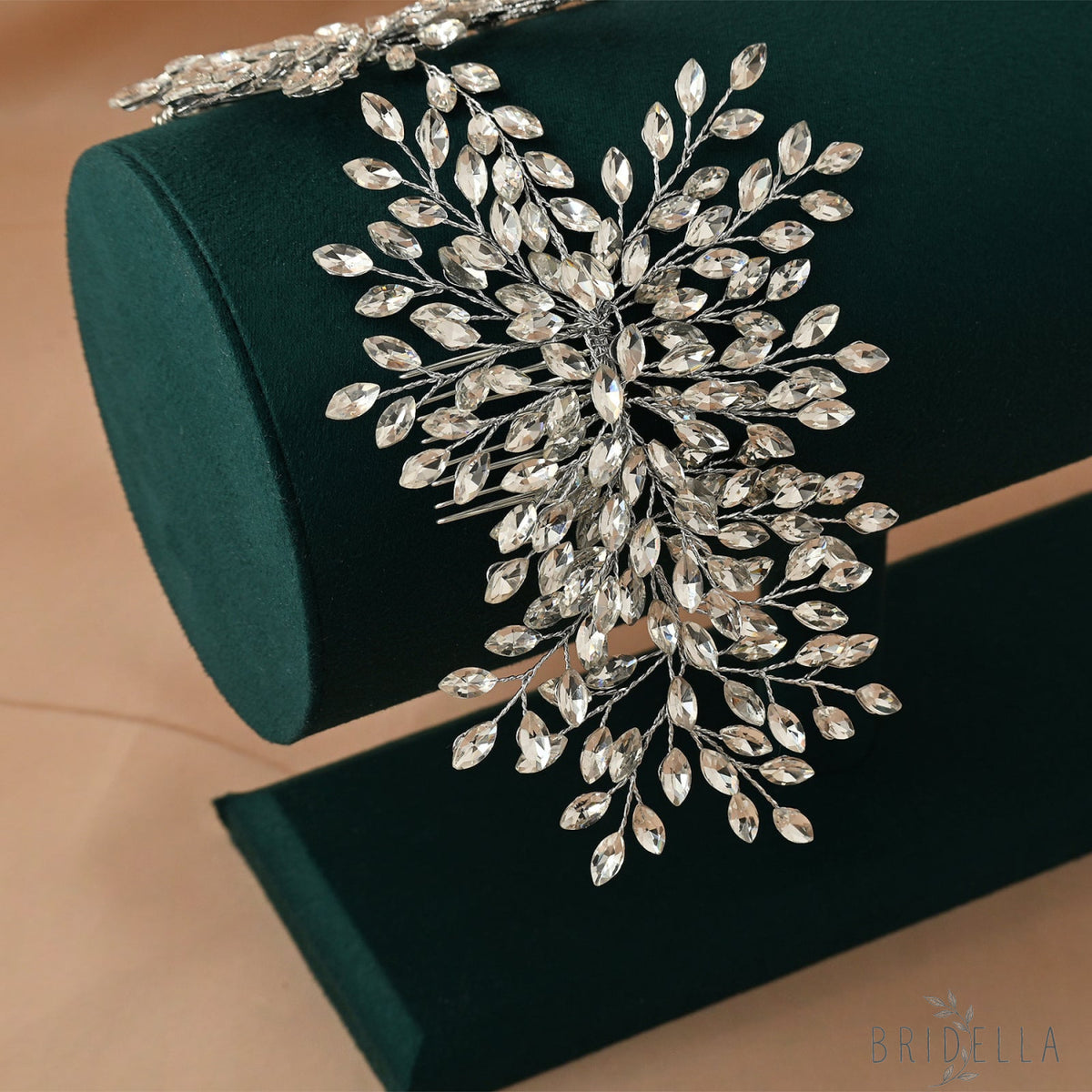 Crystal Bridal Hair Vine Wedding Headpiece Rhinestone Bride Side Hair Accessory Elegant Wedding Hairpiece - Silvery