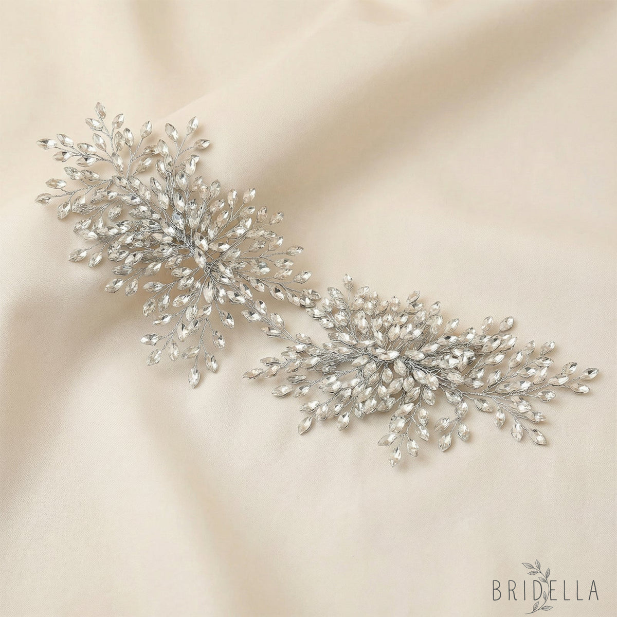 Crystal Bridal Hair Vine Wedding Headpiece Rhinestone Bride Side Hair Accessory Elegant Wedding Hairpiece - Silvery