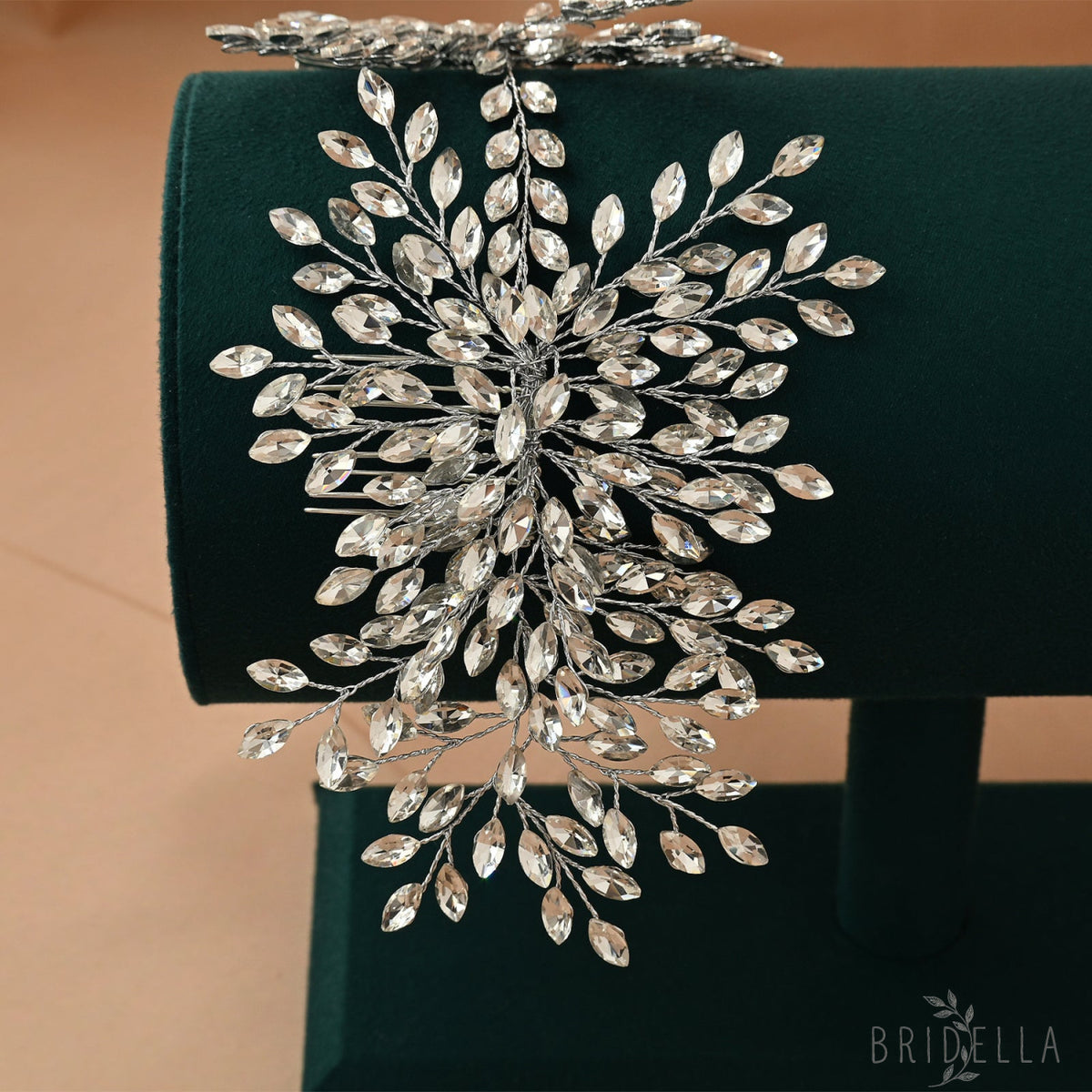 Crystal Bridal Hair Vine Wedding Headpiece Rhinestone Bride Side Hair Accessory Elegant Wedding Hairpiece - Silvery