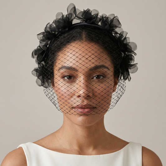 Birdcage Bridal Veil Short Face Veil Wedding Hair Accessory - Bridella BVA25