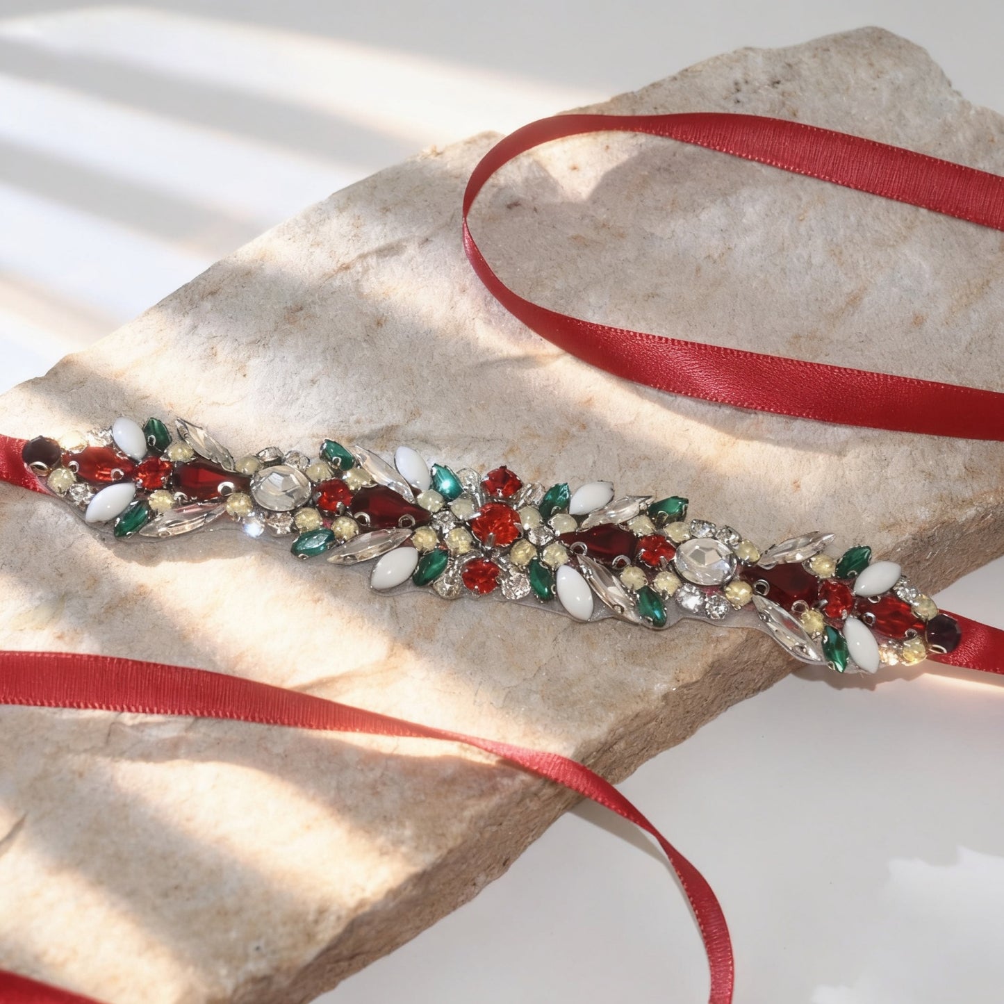 Bridella BS477 Red Satin & Crystal Belt