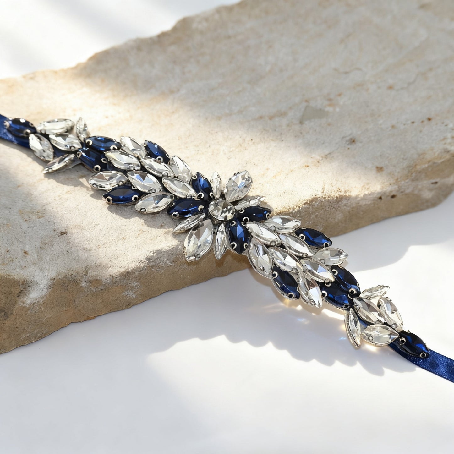 Bridella BS227ML Navy Rhinestone Belt