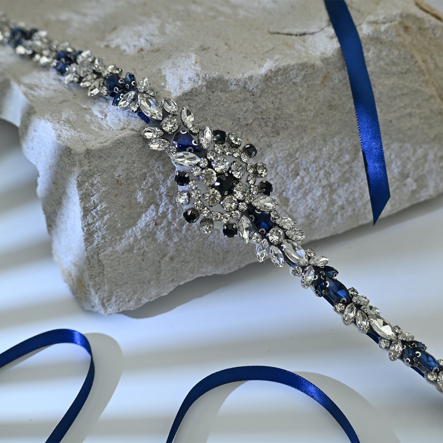 Bridella BS124ML Blue Rhinestone Belt